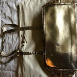 Victories secret gold and canvas tote